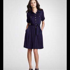 Tory Burch Julianne Navy Shirt Dress Size 10